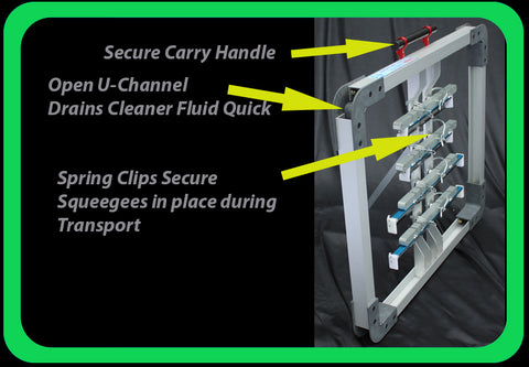 Squeegee-Buddy Squeegee Storage and Cleaning Frame Carrier